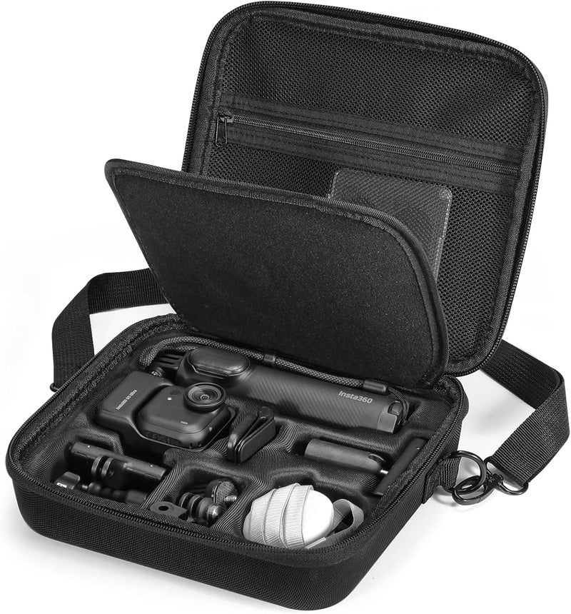 AMAZEAR Carry Case for Insta360 Go Ultra Accessories, Insta 360 Go-Ultra Portable Travel Bag with Shoulder Strap Hard Case for Protection, Organization, and Storage, Water-Resistance, Black - Image 1